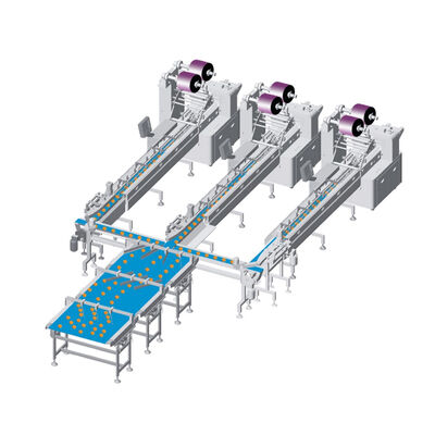 Giá tốt. Máy đóng gói Flow Pack Dây chuyền hoàn chỉnh Thực phẩm bánh ngọt Cuộn Thụy Sĩ Bánh Cube trực tuyến